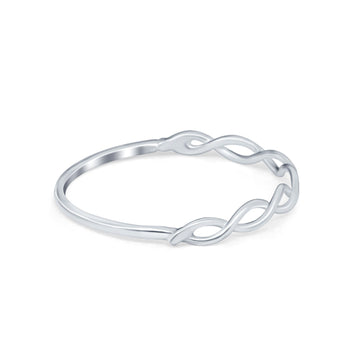 Infinity Band Ring Crisscross Thumb Plain Ring 925 Sterling Silver